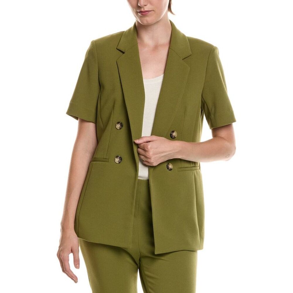 Anne Klein Womens  Heavy Cool Crepe Jacket, Green
